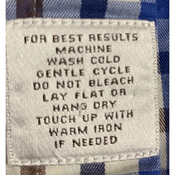 Peter Millar Brown Multicolor Cotton Plaid Long Sleeve Button Collar Shirt M - Picture 6 of 9